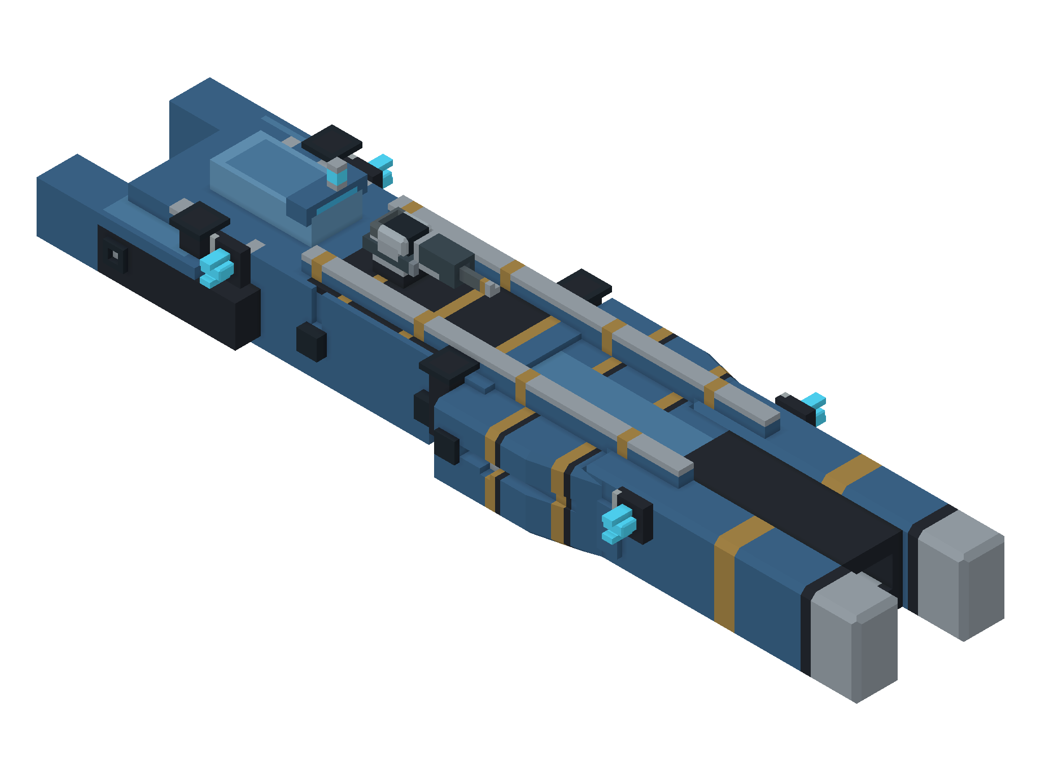 BREACH / BULWARK — three-quarter view from above